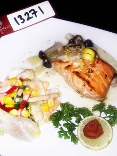 Foto resep butter salmon with creamy citrus mushroom sauce