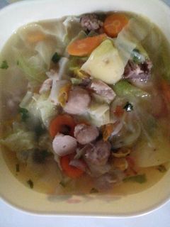 Foto resep Sup Ayam Bakso Sayur