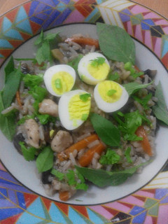 Foto resep Sea Bass Champignon Herbs Risotto ala Asia