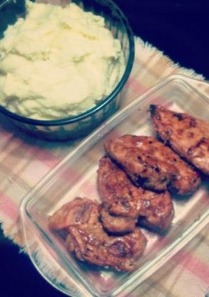 Foto resep mashed potato and bbq chicken