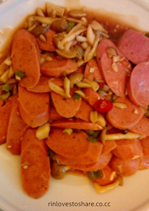 Foto resep Sosis cah Jamur dengan saus tiram