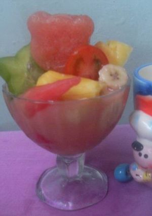 Foto resep Sup Buah Saus Jus Jambu Merah