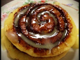 Cinnamon Rolls Pancakes with Cream Cheese Glaze