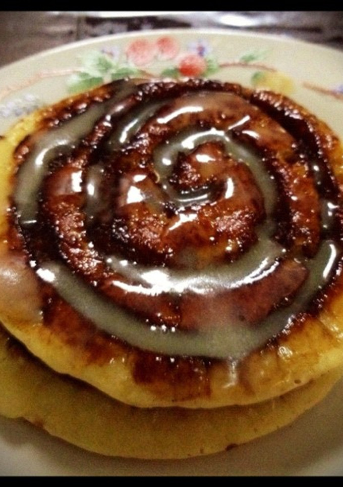 Foto resep Cinnamon Rolls Pancakes with Cream Cheese Glaze