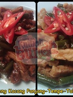 Foto resep Oseng Kacang panjang - Tahu - Tempe