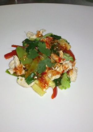 Foto resep chicken and vegetables salad