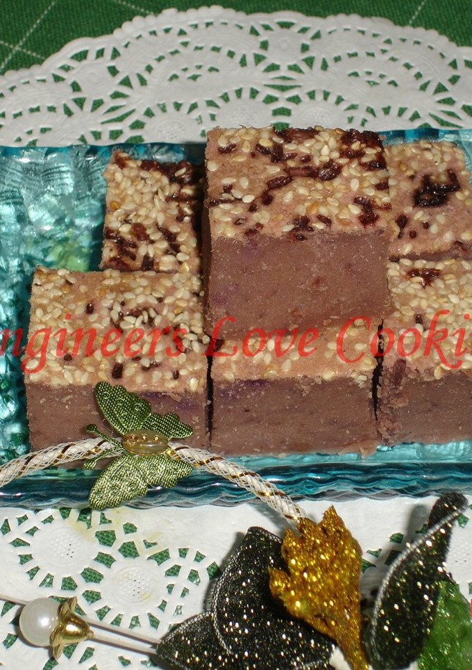 Foto resep Bingka keledek unggu / Purple Sweet Potato Cake