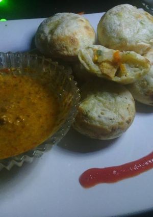 Foto resep Bakwan Sayur Isi Nugget Saus Kacang