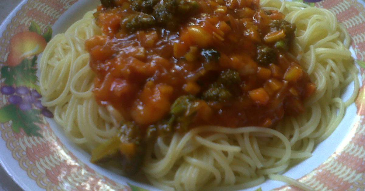 Resep Spaghetti Saos Vegetarian Oleh Sovie Cookpad