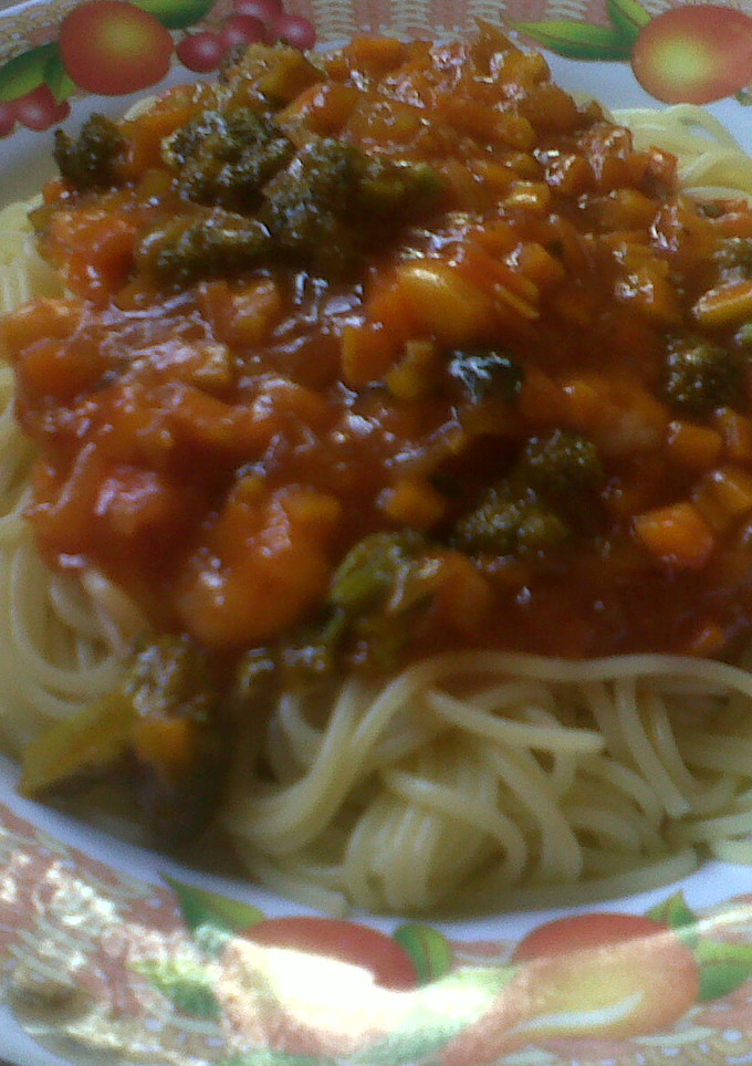 Foto resep Spaghetti Saos Vegetarian