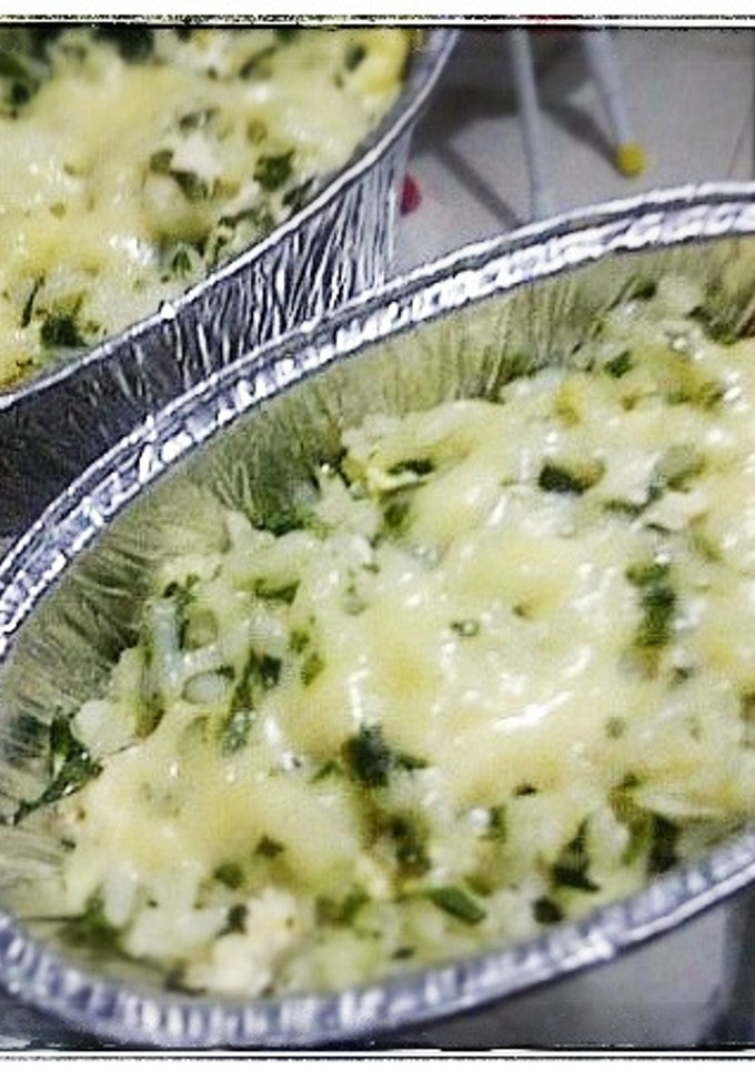Foto resep steamed green fried rice with tofu *edisi bocah*