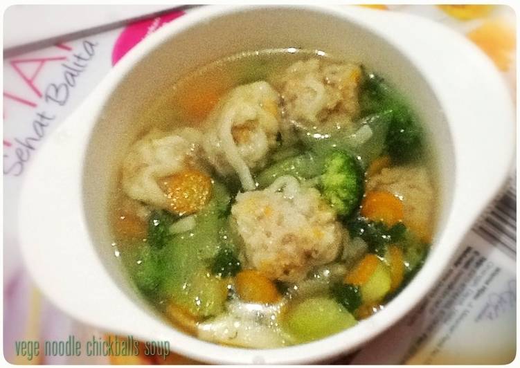 Resep vege noodle chickballs soup edisi bocah, Bisa Manjain Lidah