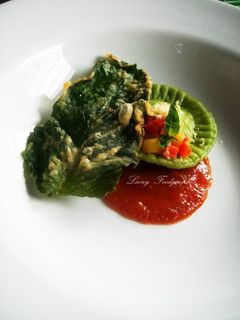 Foto resep Spinaci Ravioli Contenuto di verdure gamberetti