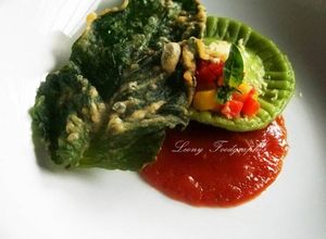 Foto resep Spinaci Ravioli Contenuto di verdure gamberetti