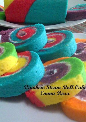 Foto resep Rainbow Steam Roll Cake
