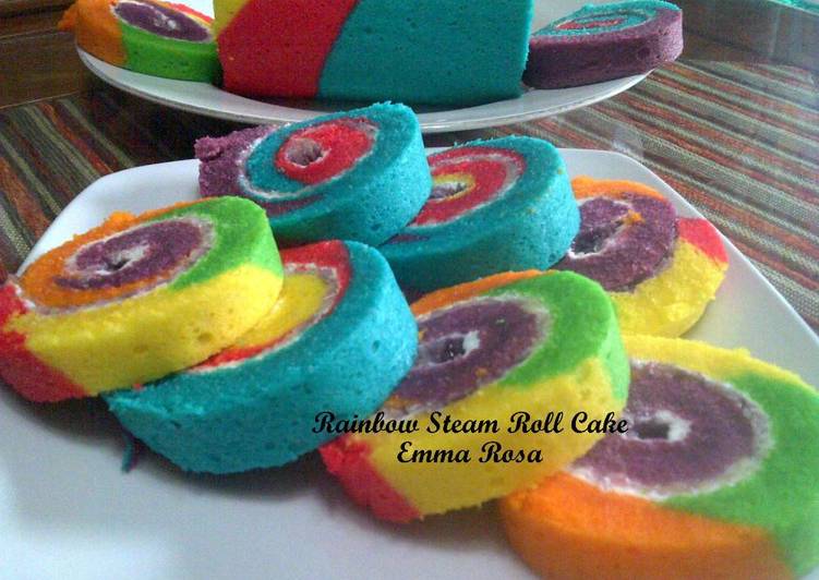 Rainbow Steam Roll Cake