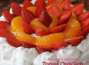 Foto resep Vanilla Fruit Cake (Orange & Strawberry)