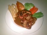 CHICKEN STEAK WITH BBQ SAUCE