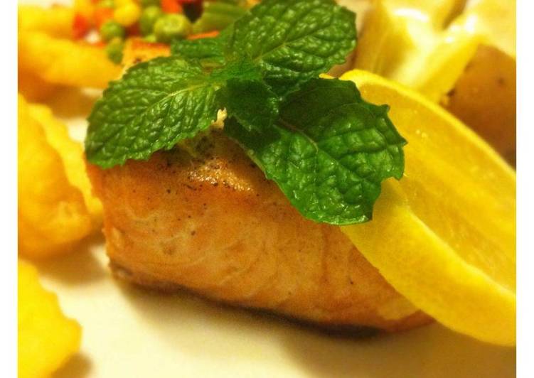 Resep Grilled Salmon with Baked Potato Lezat