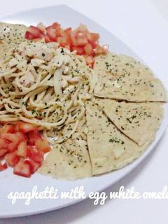 Foto resep Spaghetti with Egg White Omelet