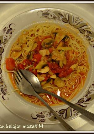 Foto resep Capellini Saus Jamur