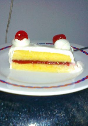 Foto resep vanilla strawberry steam cake