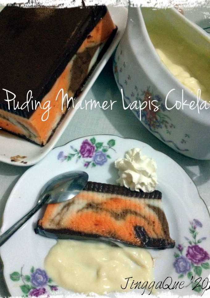 Foto resep Puding Marmer Lapis Cokelat