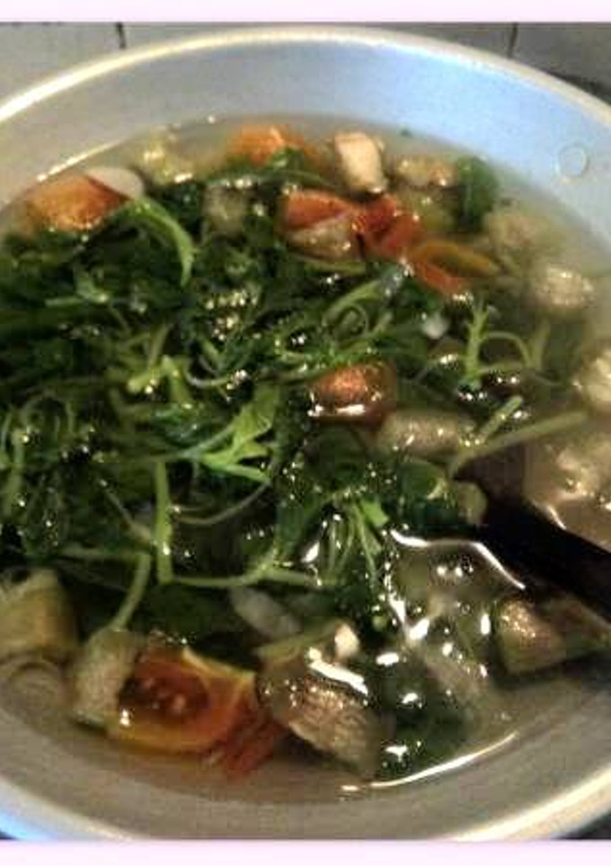 Foto resep sayur bayam gambas
