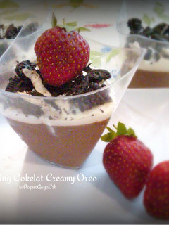 Foto resep Puding Cokelat Creamy Oreo