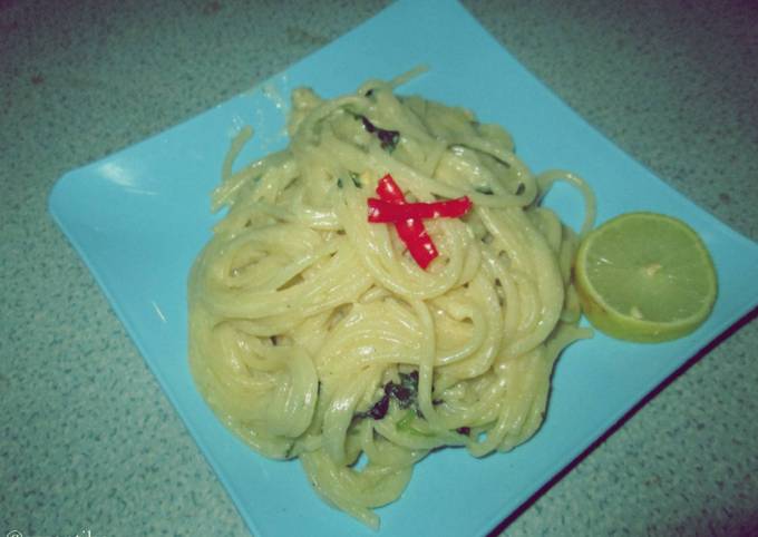 Resep Spaghetti Saus Putih Oleh Susantike Cookpad