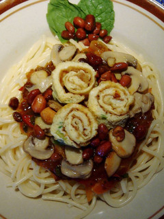 Foto resep spaghetti kacang kancing