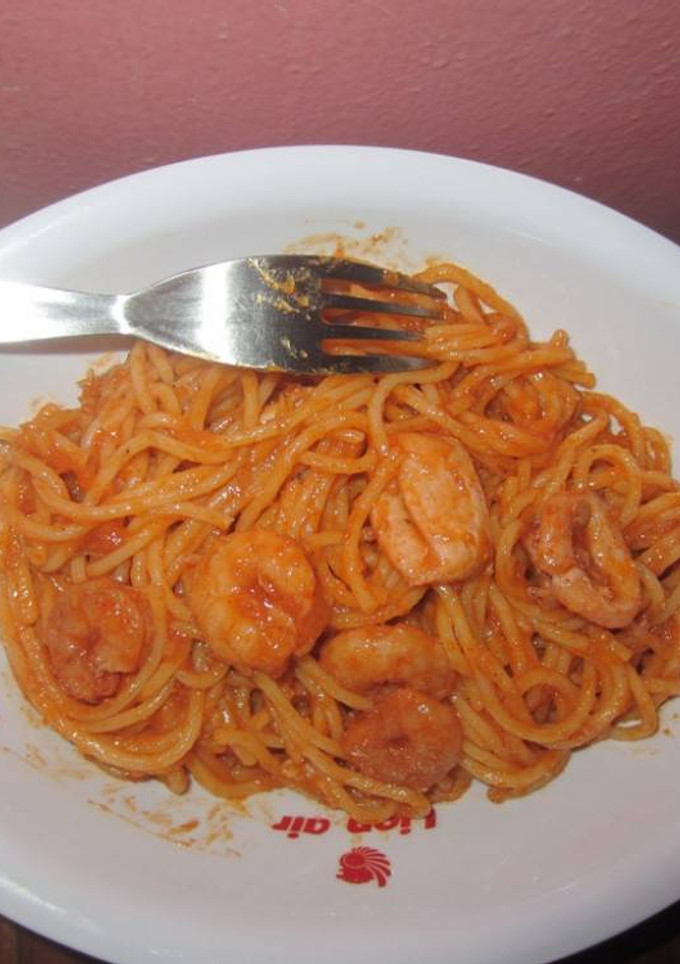 Foto resep spaghetti saos seafood