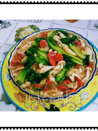 Langkah Mudah untuk Membuat Resep Bokchoy Cah Sosis Jamur yang Lezat Sekali