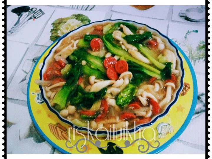 Langkah Mudah untuk Membuat Resep Bokchoy Cah Sosis Jamur yang Lezat Sekali