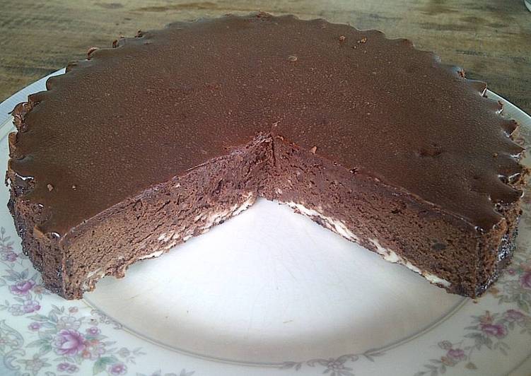 Cara Gampang Membuat mud chocolate cheese cake, Bisa Manjain Lidah