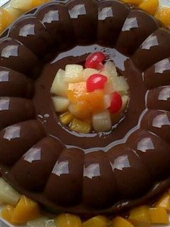 Foto resep coklat puding with coctail mix fruit