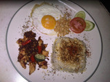 Italian cheese butter rice with chilli chick n' egg