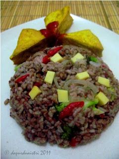 Foto resep nasi merah goreng