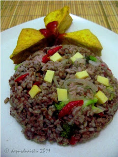 Foto resep nasi merah goreng