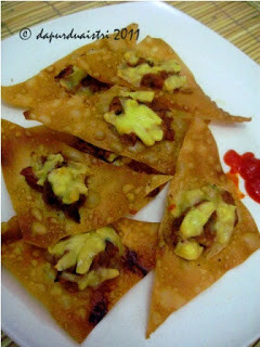 Foto resep nachos pangsit tuna keju