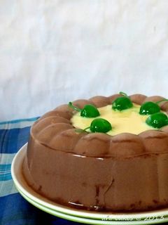 Foto resep Puding Cokelat Susu dg Vla Vanila