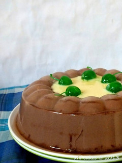 Foto resep Puding Cokelat Susu dg Vla Vanila