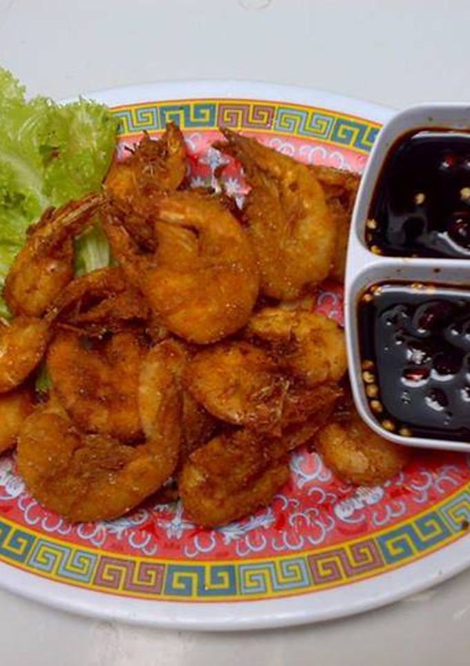 Foto resep udang krispi saus kecap pedas