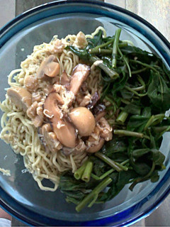 Foto resep Lomie (Mie kangkung) Vegetarian