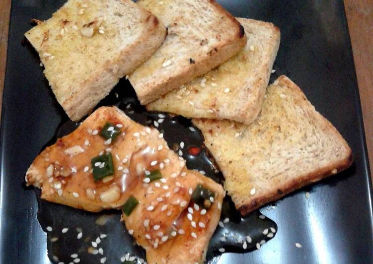 Resep Grilled Chicken with Sweet Spicy Sauce &#39;N Wholemeal Garlic Bread Anti Gagal