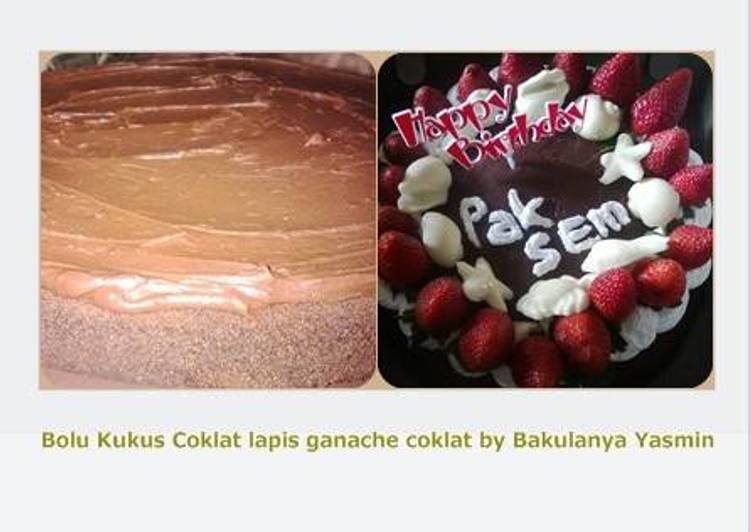 Cake: Bolu Kukus coklat topping stroberi