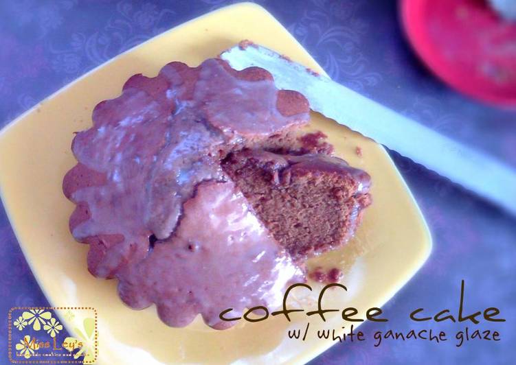 Cara Gampang Menyiapkan Coffee Cake w/ White Ganache Glaze Anti Gagal