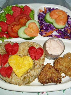 Foto resep Fried Rice Bento with Loves