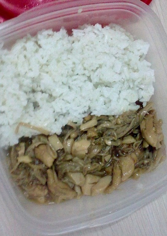 Foto resep Nasi Ayam Jamur Enoki Saos Teriyaki