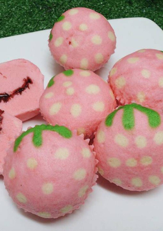 Foto resep apam dot2 stroberi